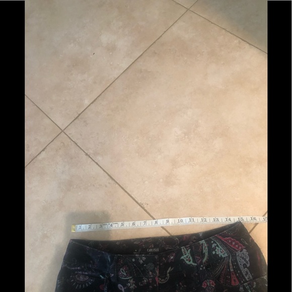 Carlisle Navy Blue Floral Cotton Pants. Size 4 - Picture 3 of 4